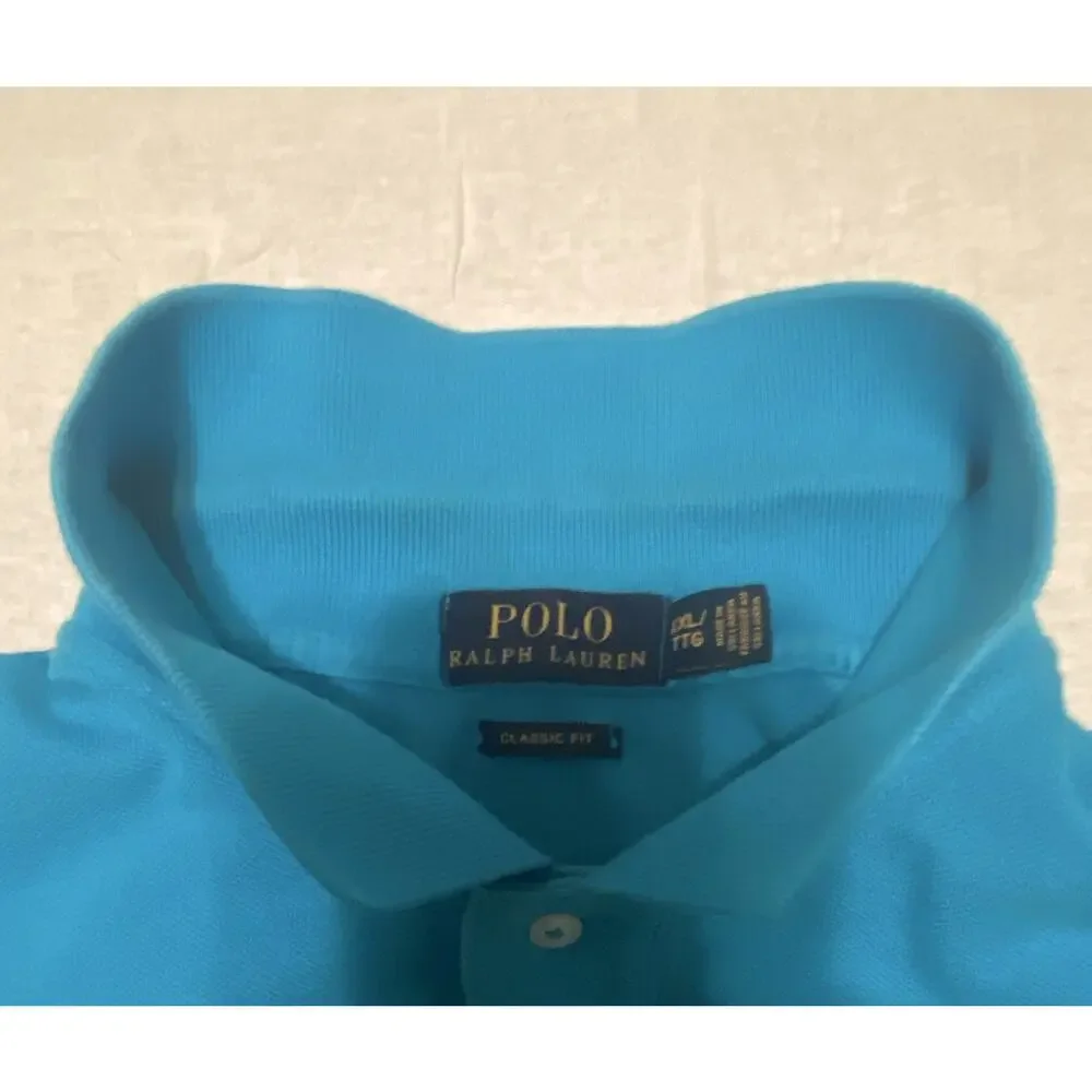 Polo Ralph Lauren Classic Fit Polo Shirt Men’s XXL Blue Red Pony Short Sleeve